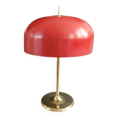 Lampe à poser vintage abat-jour cloche et pied laiton