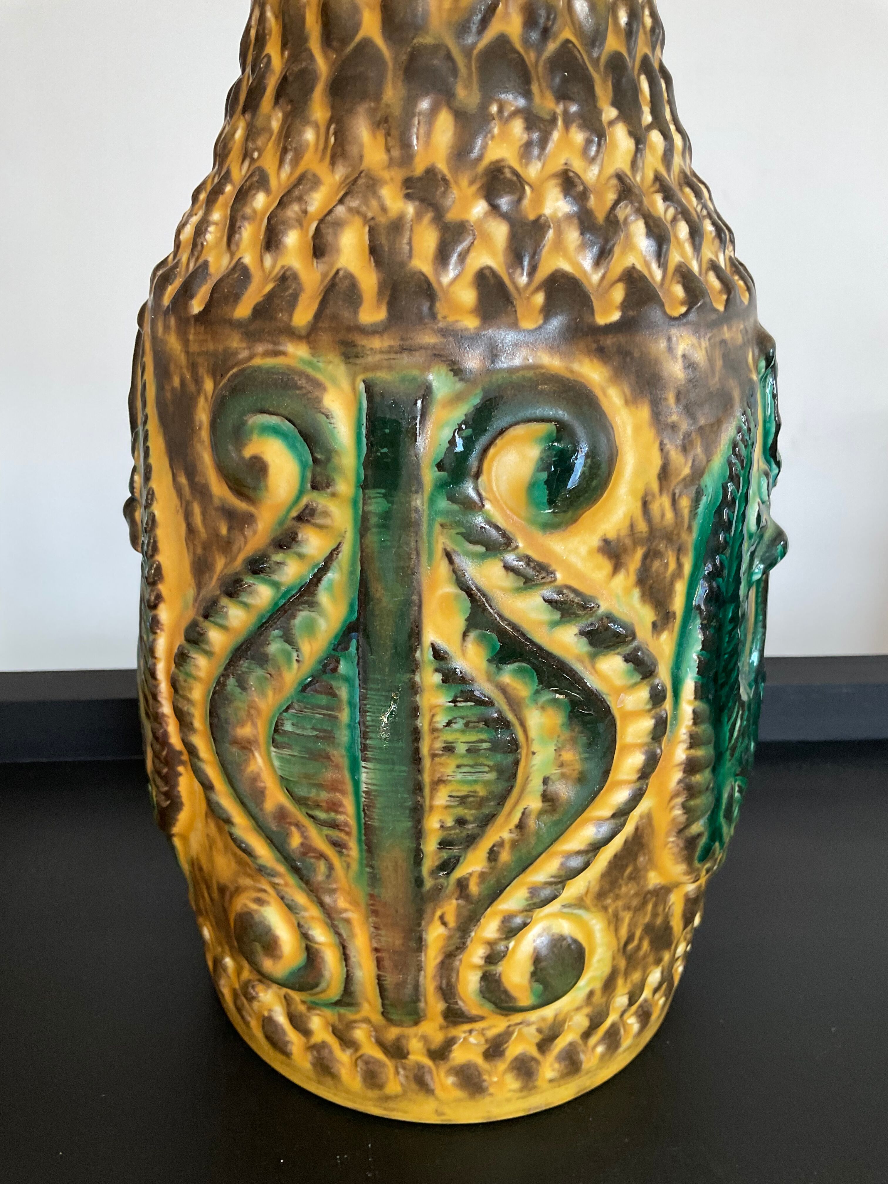 Vase West Germany in glazed ceramic year 60-70