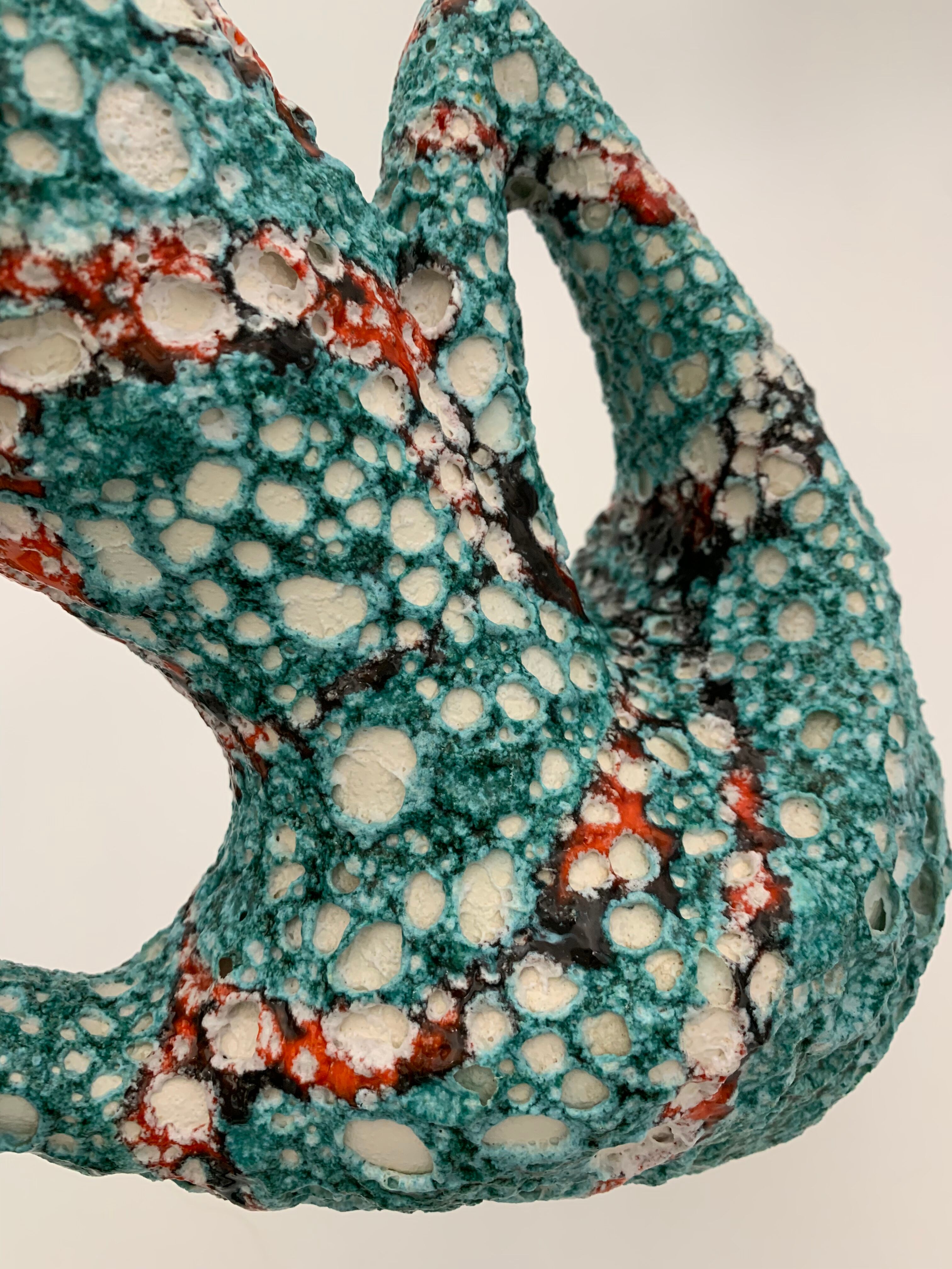 Vintage ceramic vase from vallauris, enamel "fat lava" 1960s