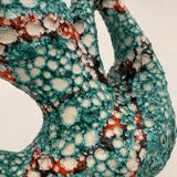 Vintage ceramic vase from vallauris, enamel "fat lava" 1960s