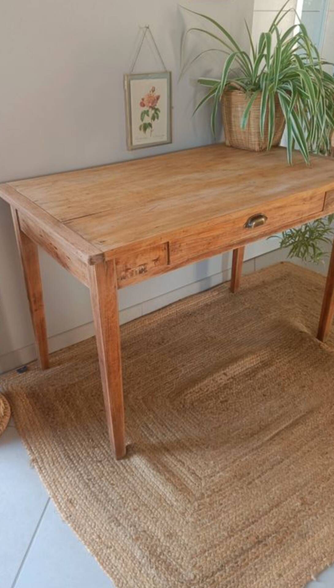 Old wooden table with drawer – Vintage desk