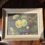 Oil on canvas painting Still Life G. Grandperrin 19th century