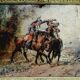 Wilfrid Constant Beauquesne -  Huile Sur Toile « Combat de cavaliers »