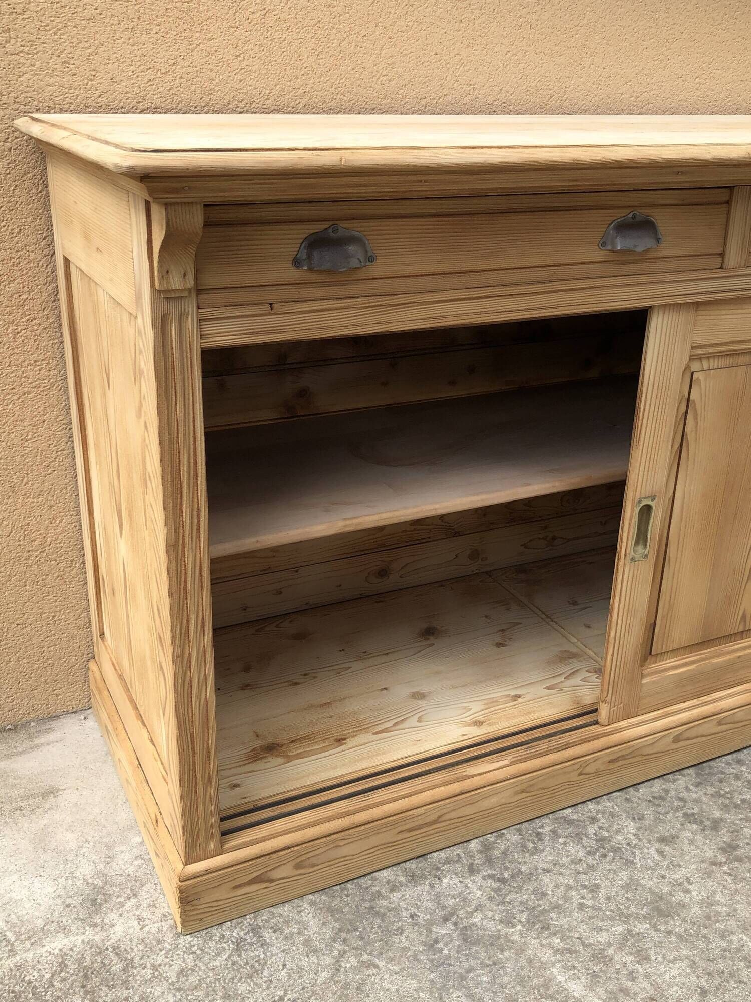 Meuble de métier comptoir buffet bahut enfilade bois brut