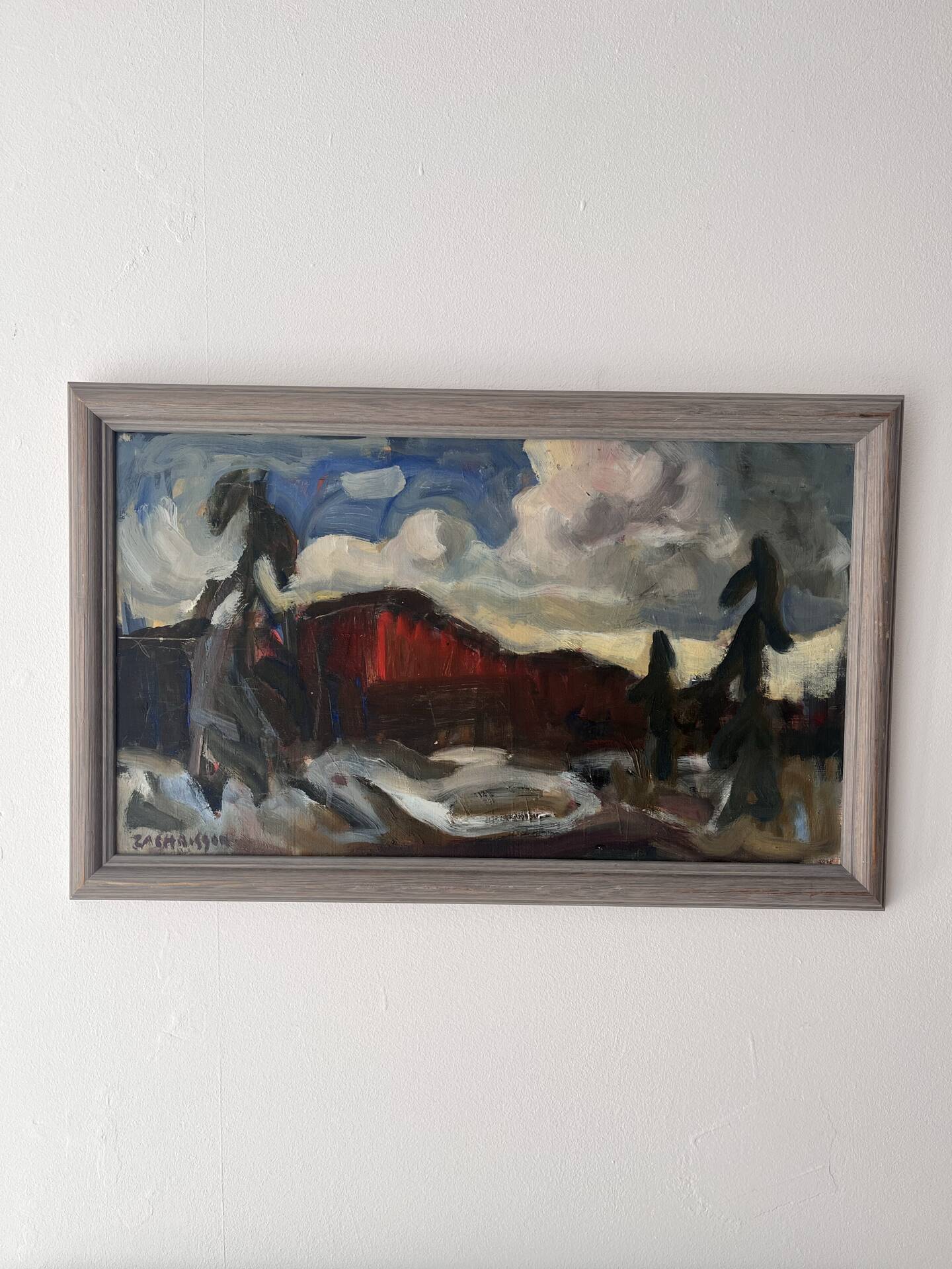 Painting by Per Olof Zachrisson 1960’s, Scandinavian Modern
