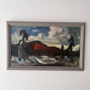 Painting by Per Olof Zachrisson 1960’s, Scandinavian Modern