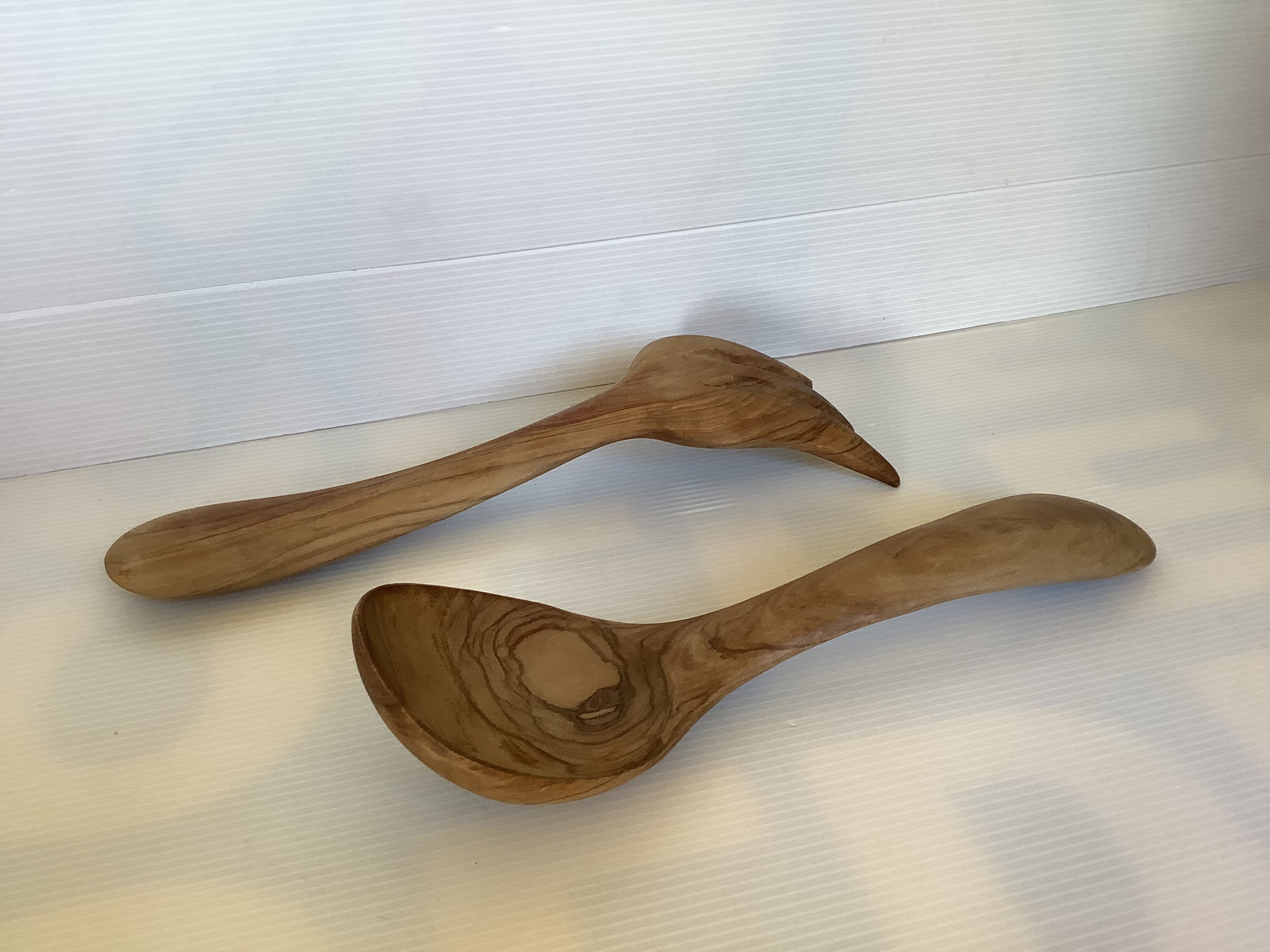 Olive wood salad cutlery