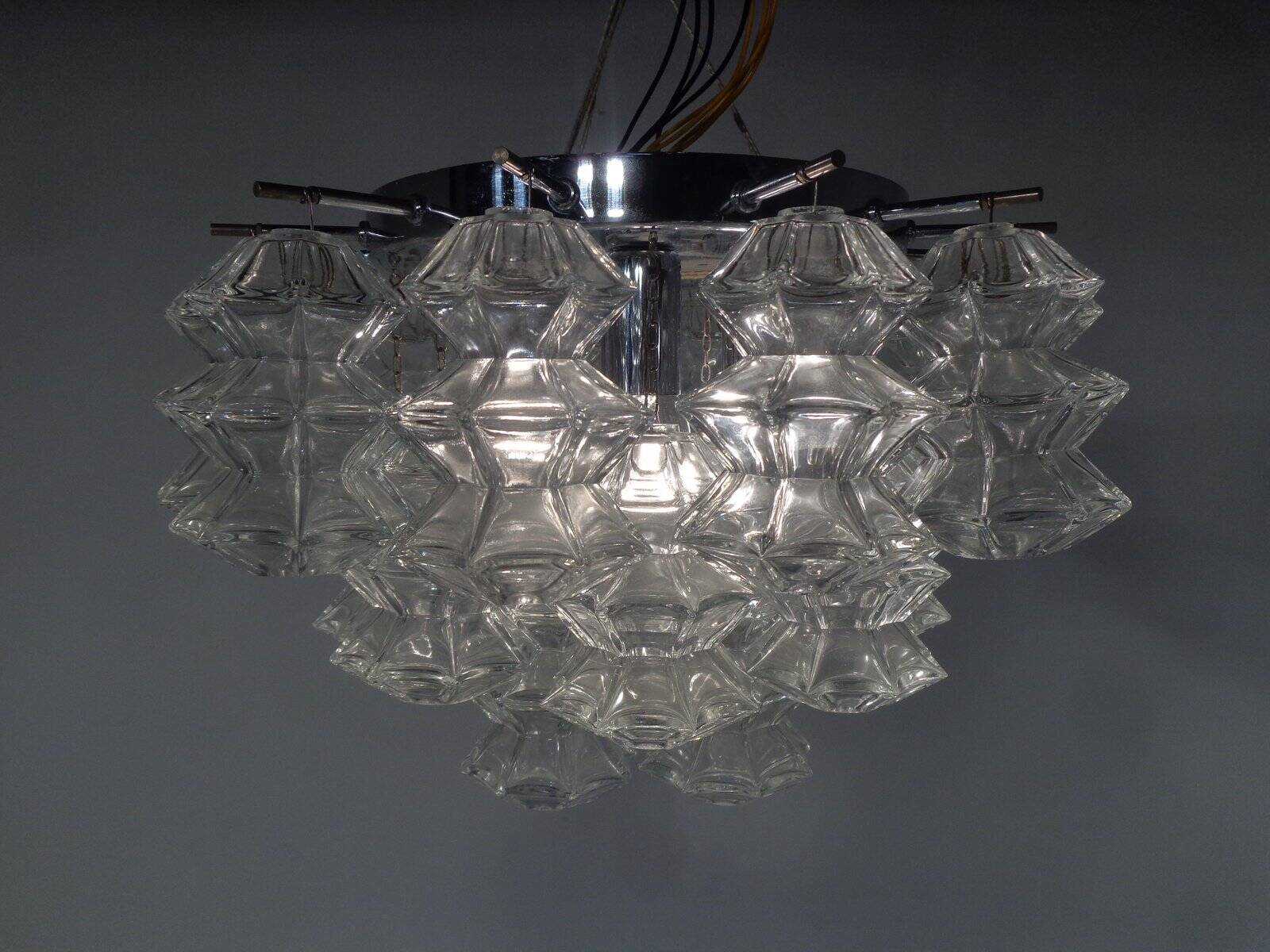 Glass ceiling light by J. T. Kalmar for Kalmar, 1960s