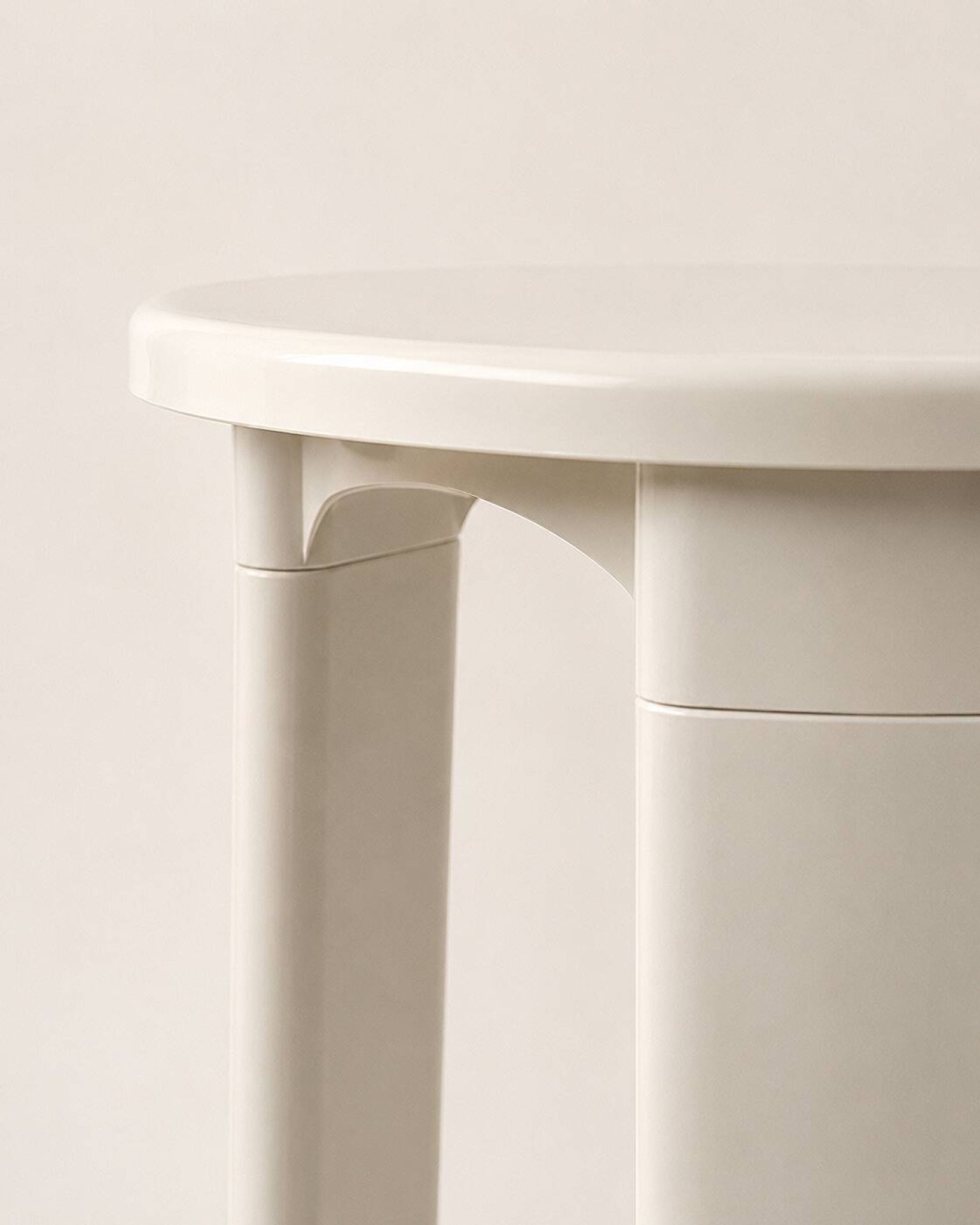Tabouret design blanc vintage 70S TA-TAY made in SPAIN