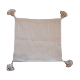 Oreiller pompon marocain crème blanc 48x48cm