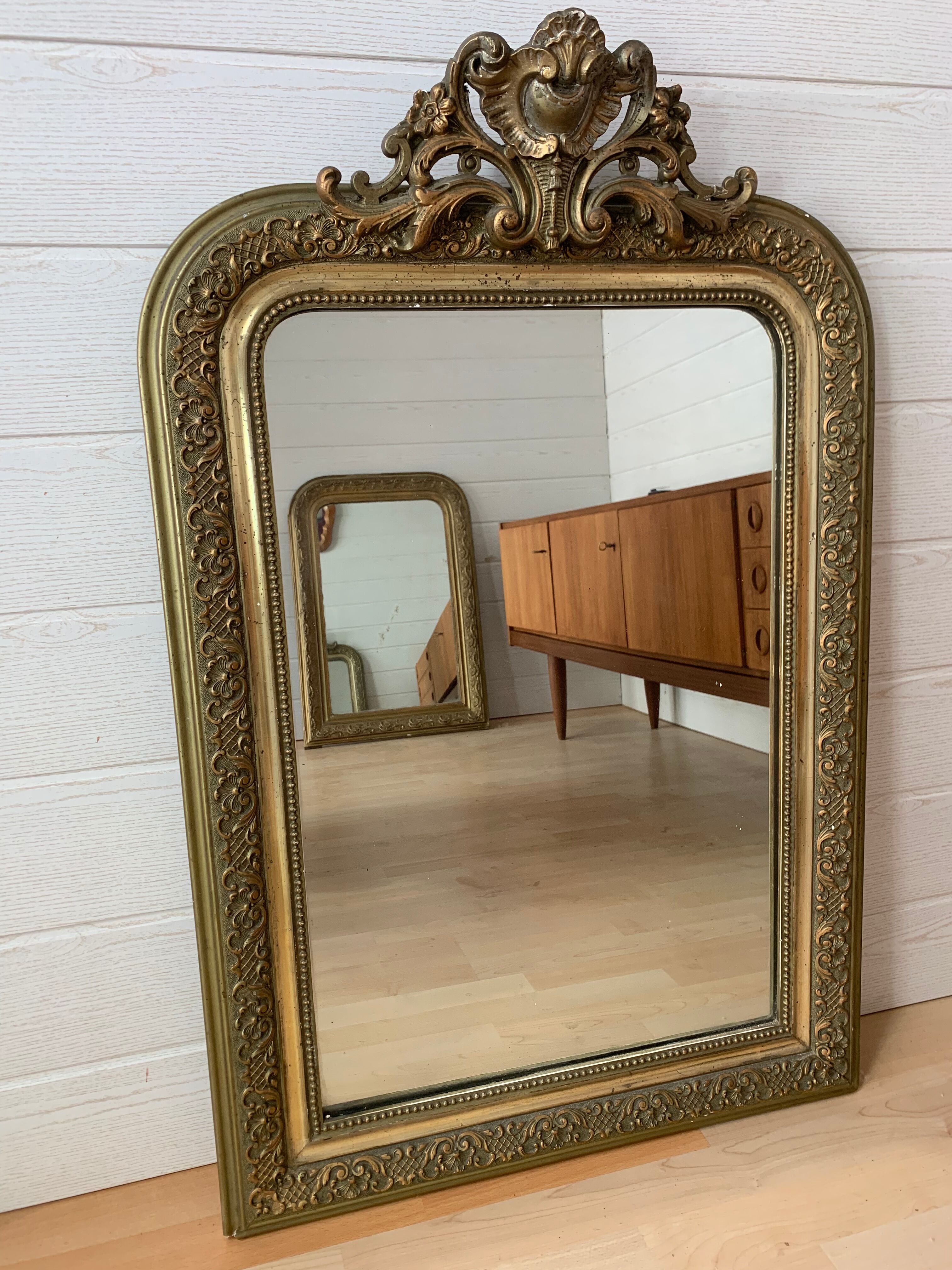 Old pediment mirror louis Philippe 19th - 65x100