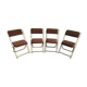 Lot de 4 chaise lafuma pliante damier marron doré