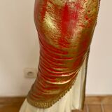 Lampe torchère statue égyptienne rouge
