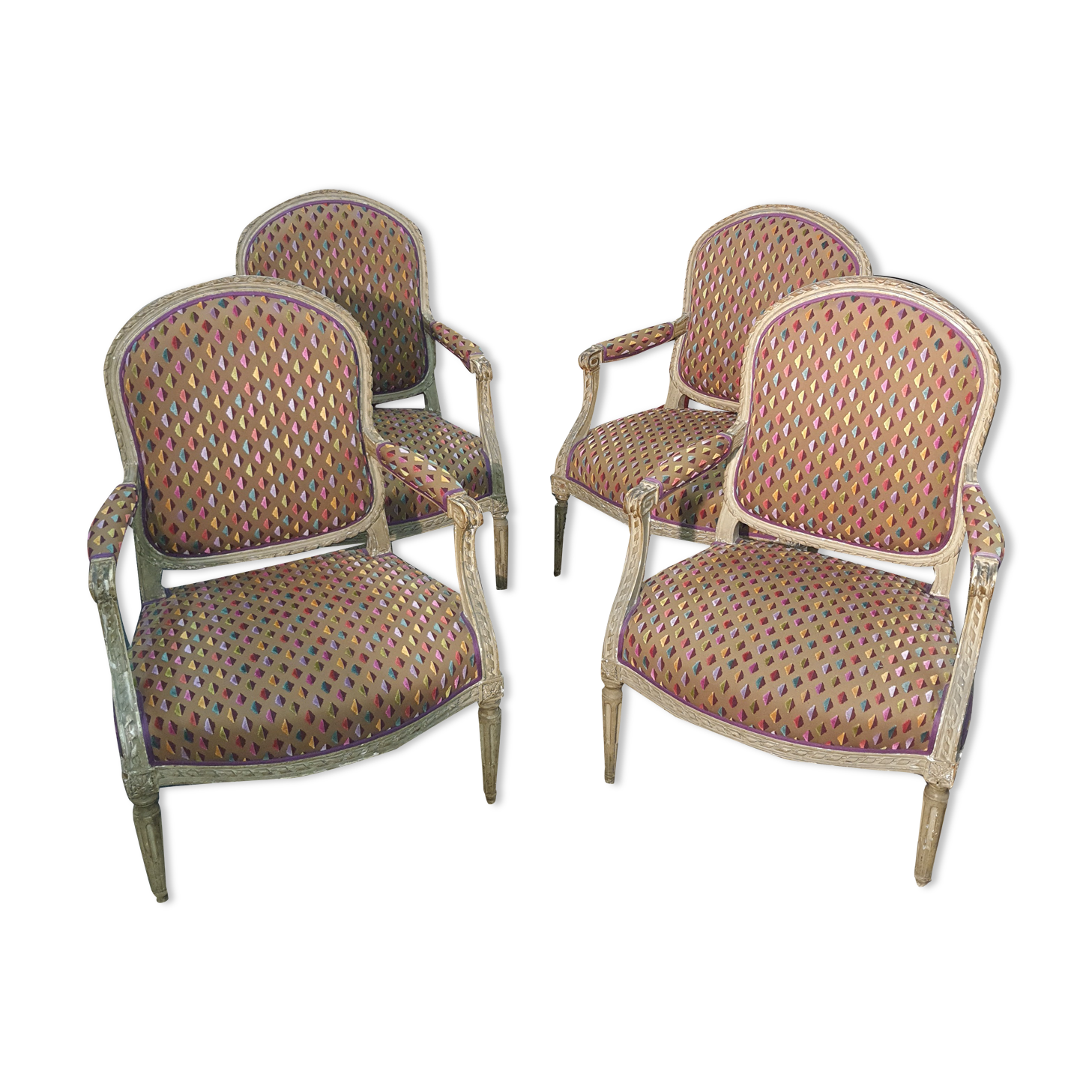 Série de 4 fauteuils époque Louis XVI
