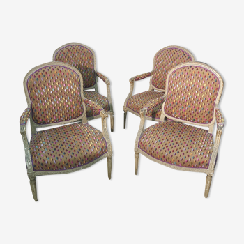 Series of 4 louis XVI period armchairs