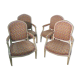 Series of 4 Louis XVI period armchairs