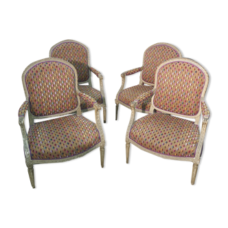 Série de 4 fauteuils époque Louis XVI