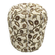 Art Deco Floral Upholstered Pouf Ottoman, Czechoslovakia, 1940s