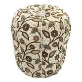Art Deco Floral Upholstered Pouf Ottoman, Czechoslovakia, 1940s