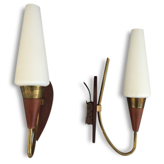 Pair of sconces Scandinavian 1950