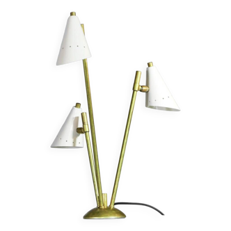 Italian lamp three heads in brass design 50