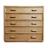 Rattan chest of drawers and woven wicker