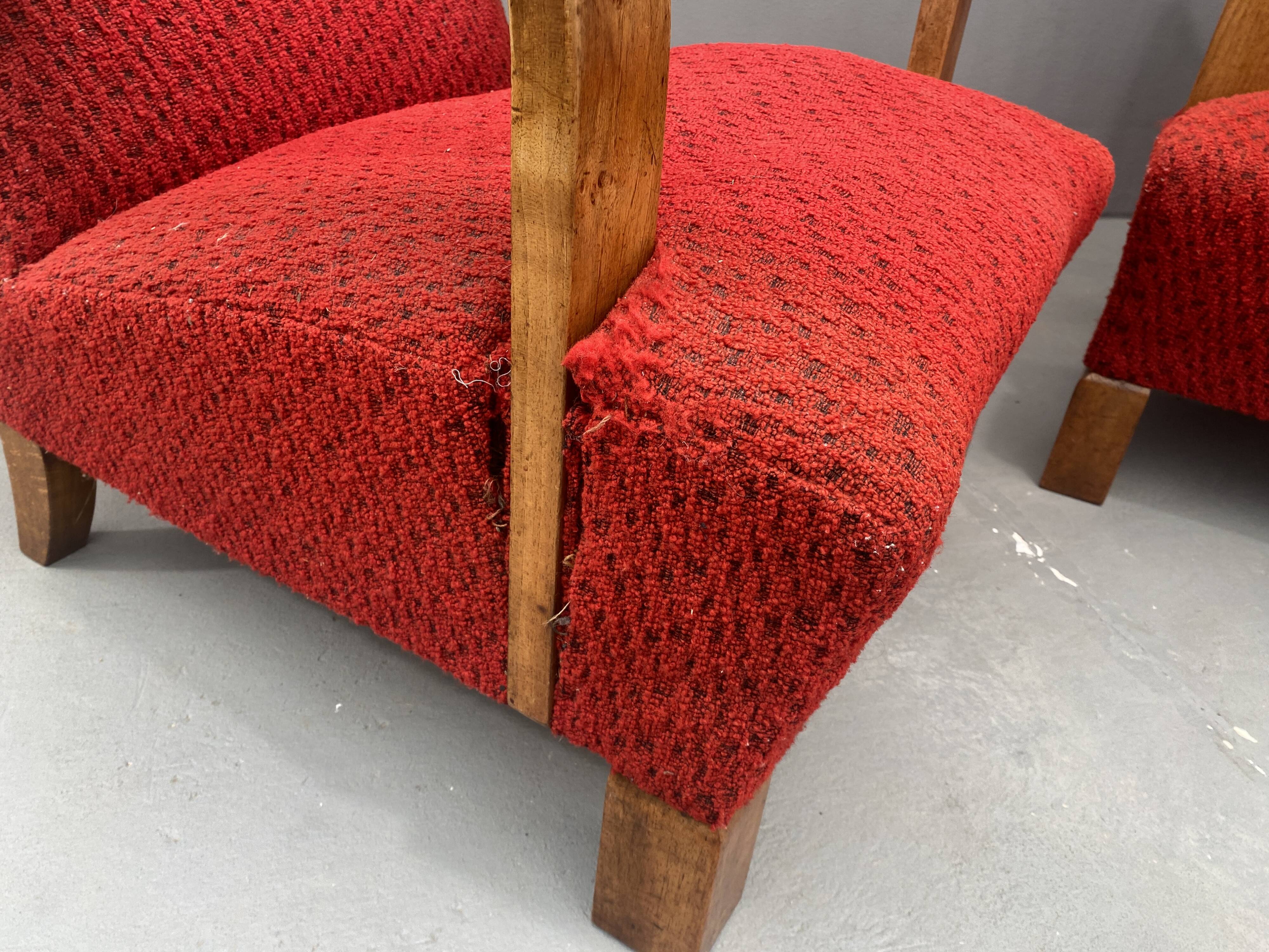 Paire de fauteuils ART DÉCO en bois courbé, années 1930
