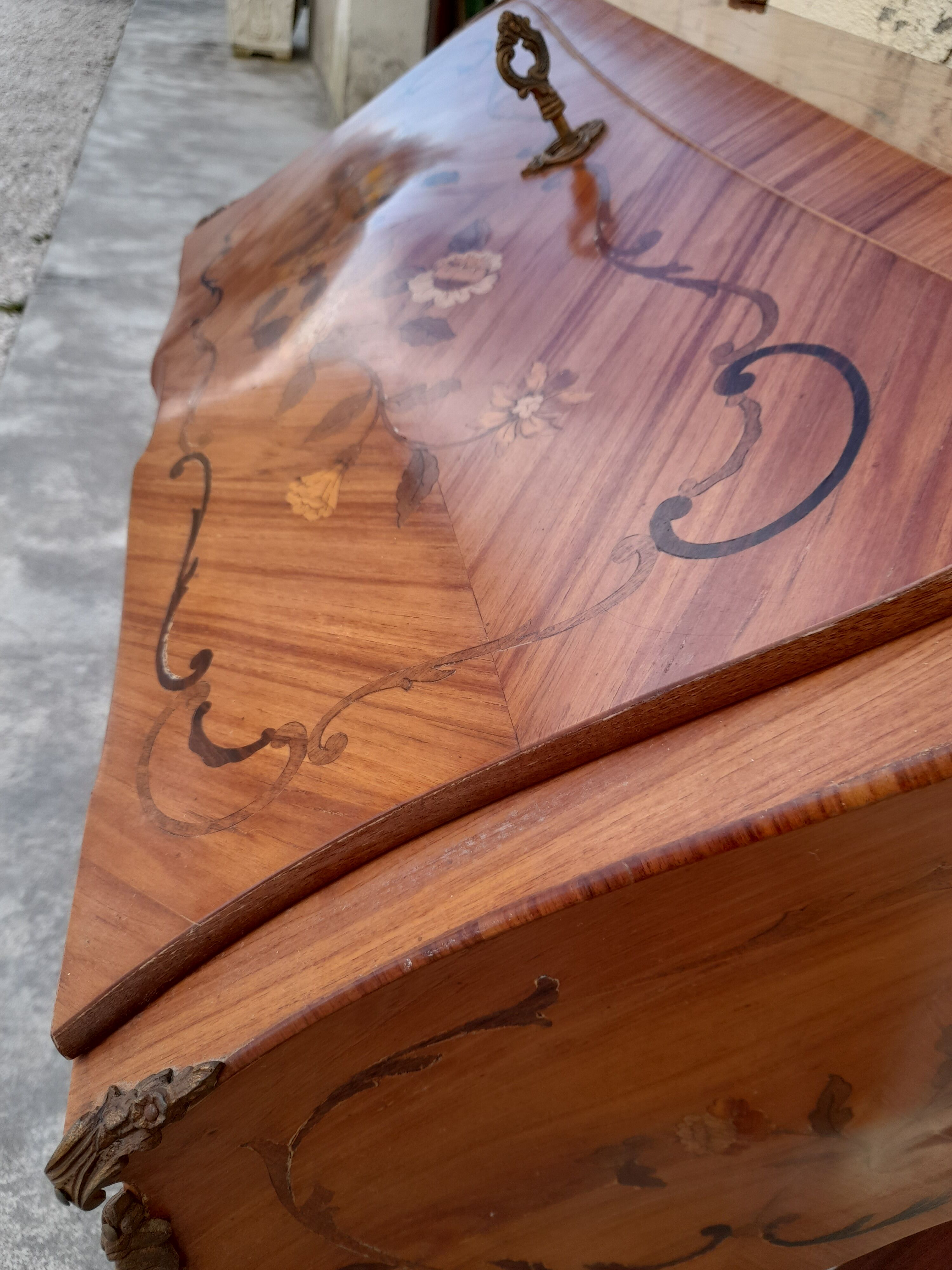 Writing desk back to donkey style Louis XV in rosewood