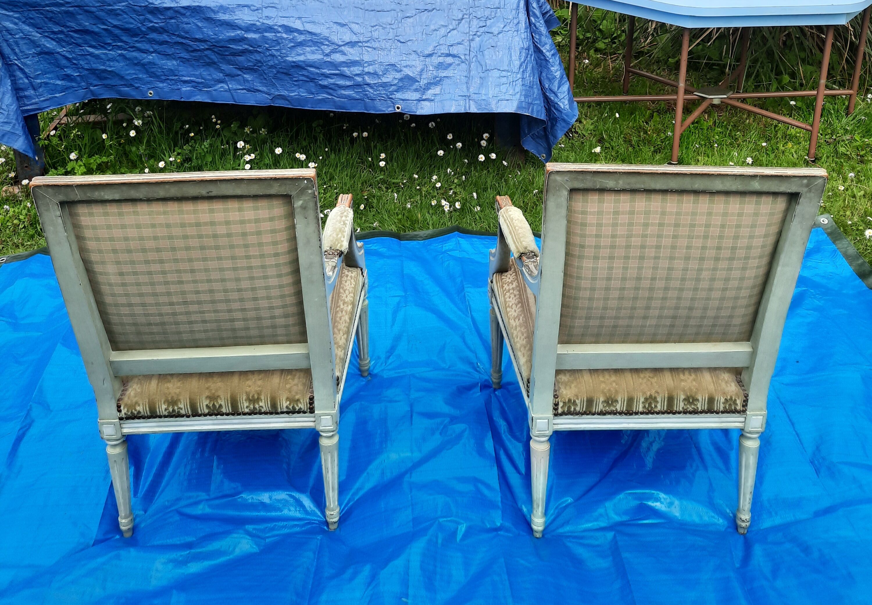 Pair of Faiteuil Louis XVI style