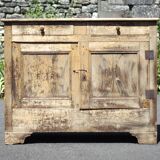 Old wooden sideboard, wooden furniture, brutalist storage furniture