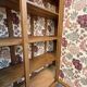 Art deco wardrobe in raw oak with bevelled mirror.