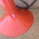 Pair of Lita metal orange pendant lights from the 70s Space Age.