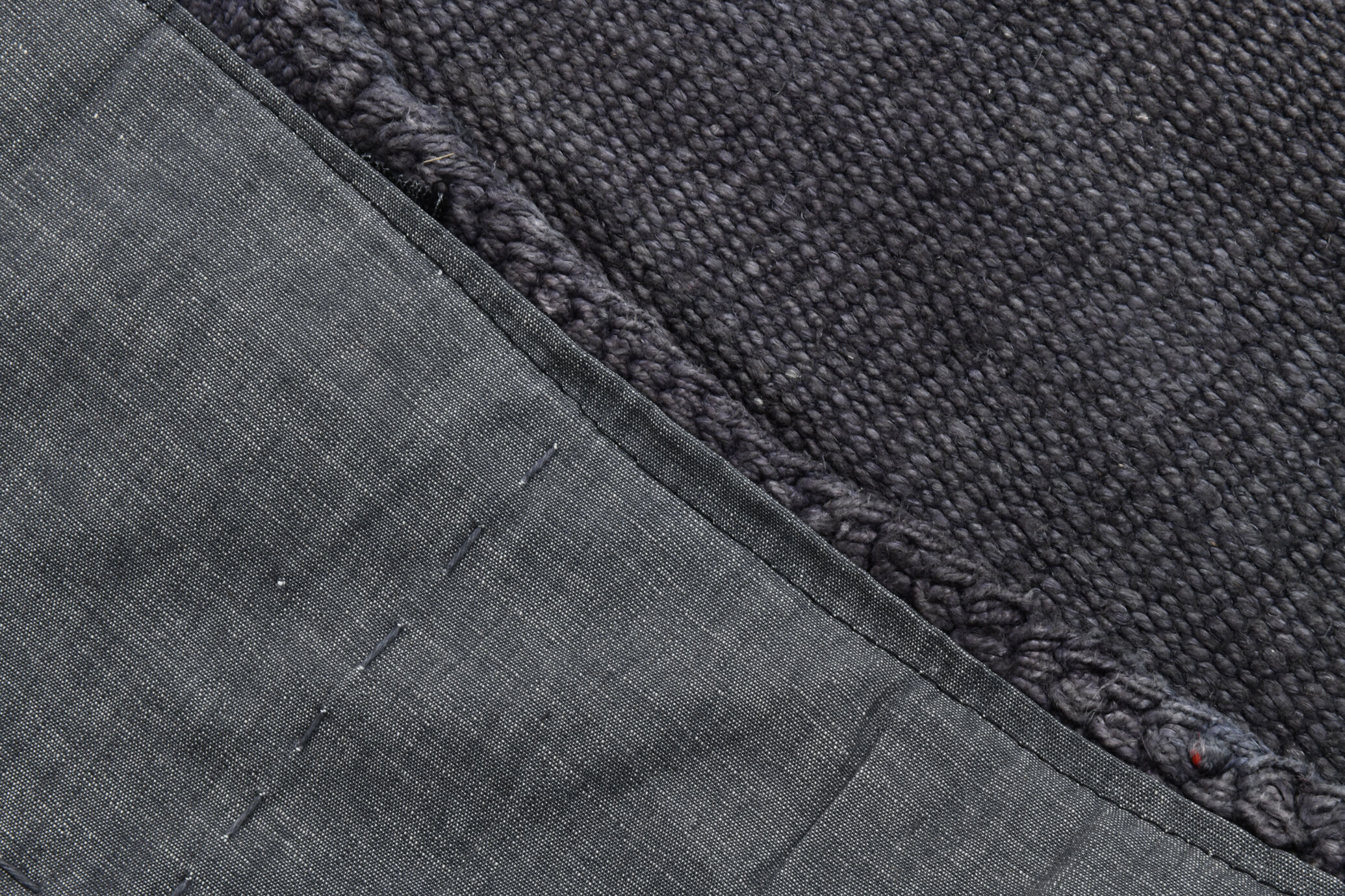 Patchy handmade hemp rug, 164x204cm