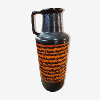 Grand vase noir orange vintage west germany ?