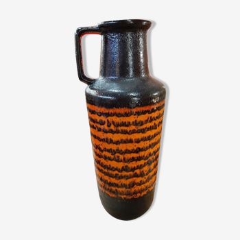 Large vintage black orange vase west germany?