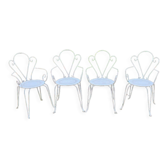 Suite of 4 garden chairs