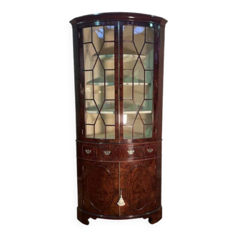 English mahogany corner cabinet