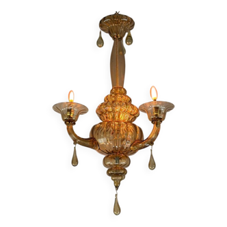 Venetian lantern in gilded Murano glass, circa 1900