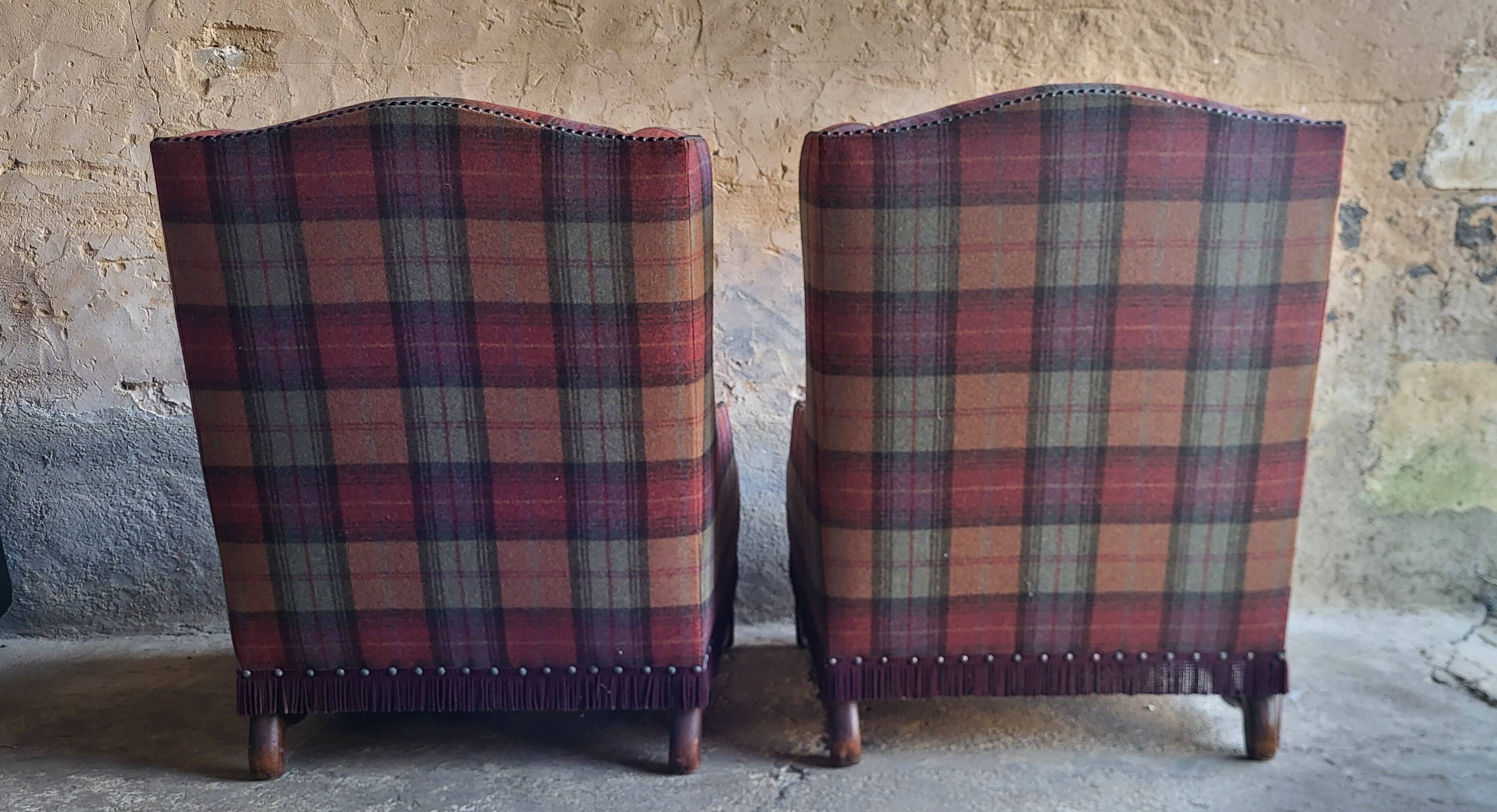 Pair of Louis XIII wingback armchairs