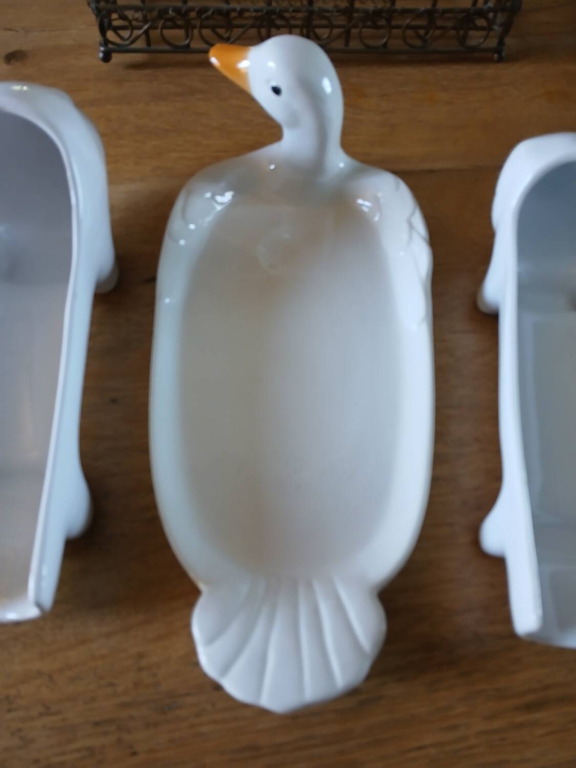 3 antique white porcelain dishes