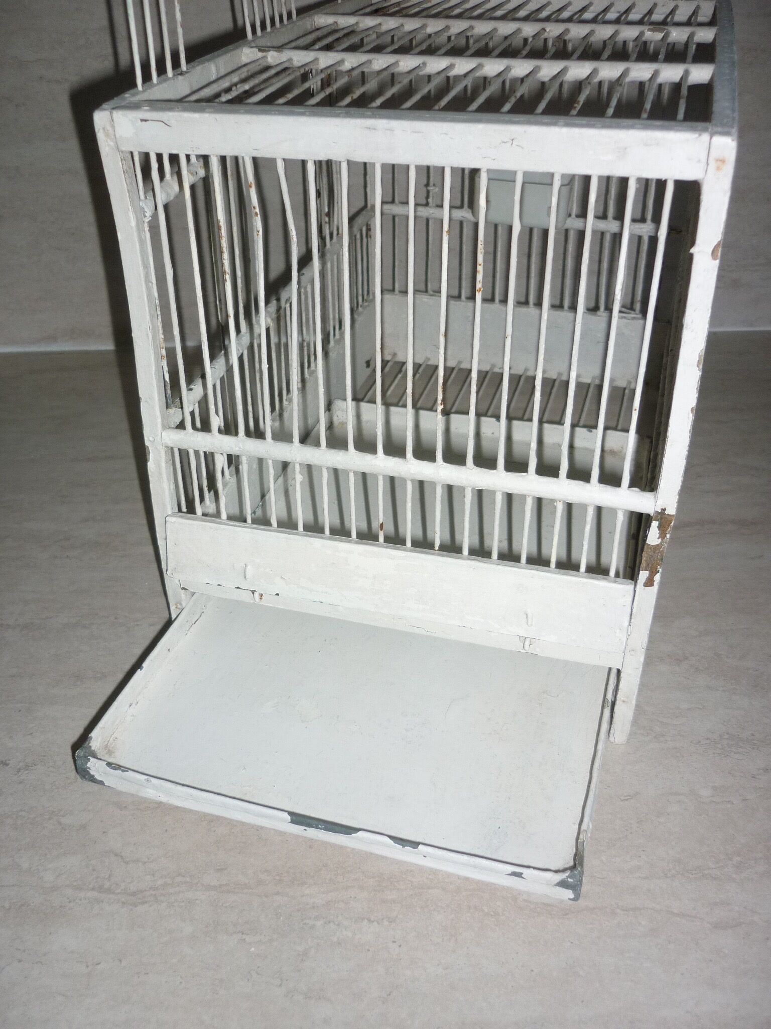 Old white birdcage