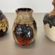 Set of 3 multi-color fat lava op art pottery vase made bay ceramics, germany