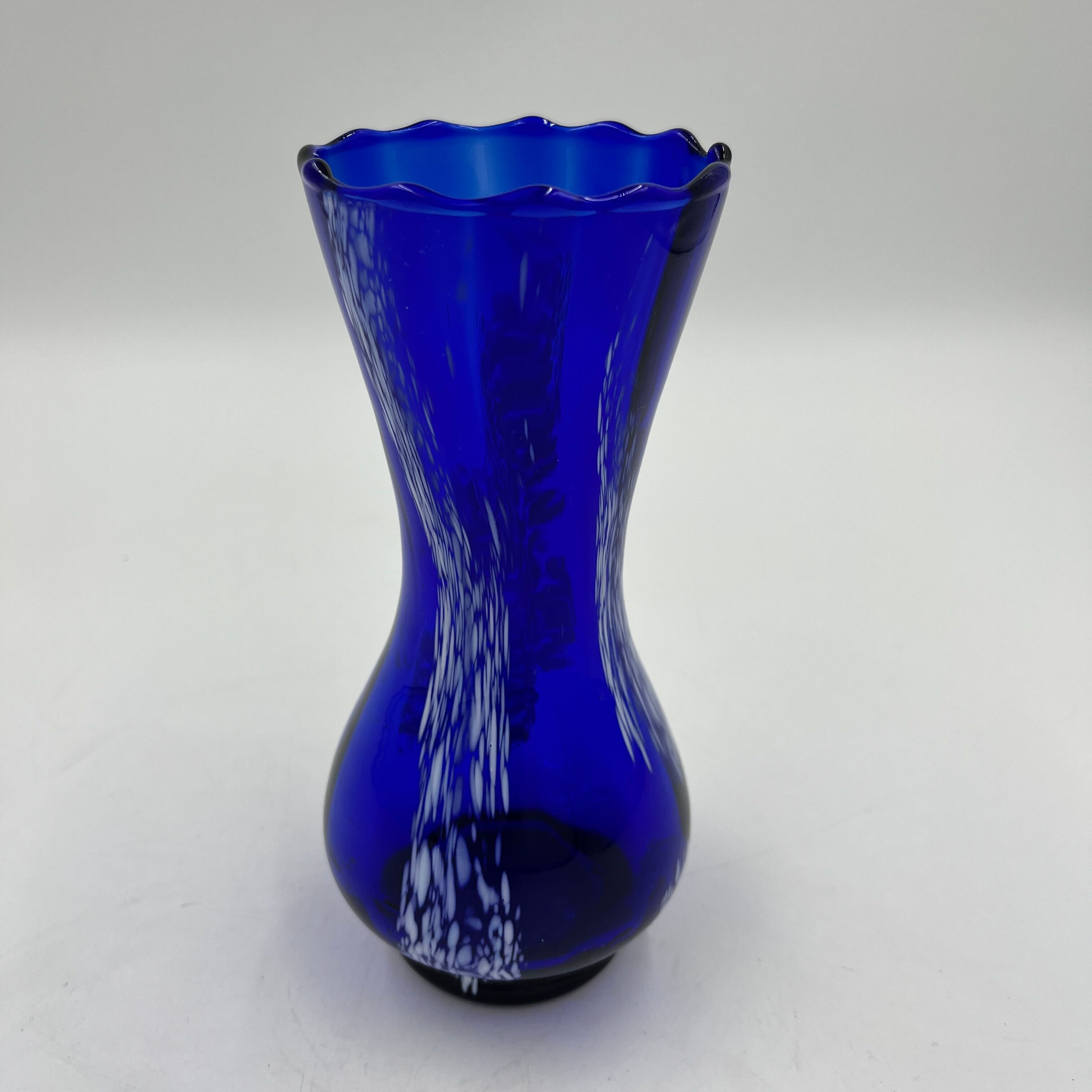Blue and white glass vase