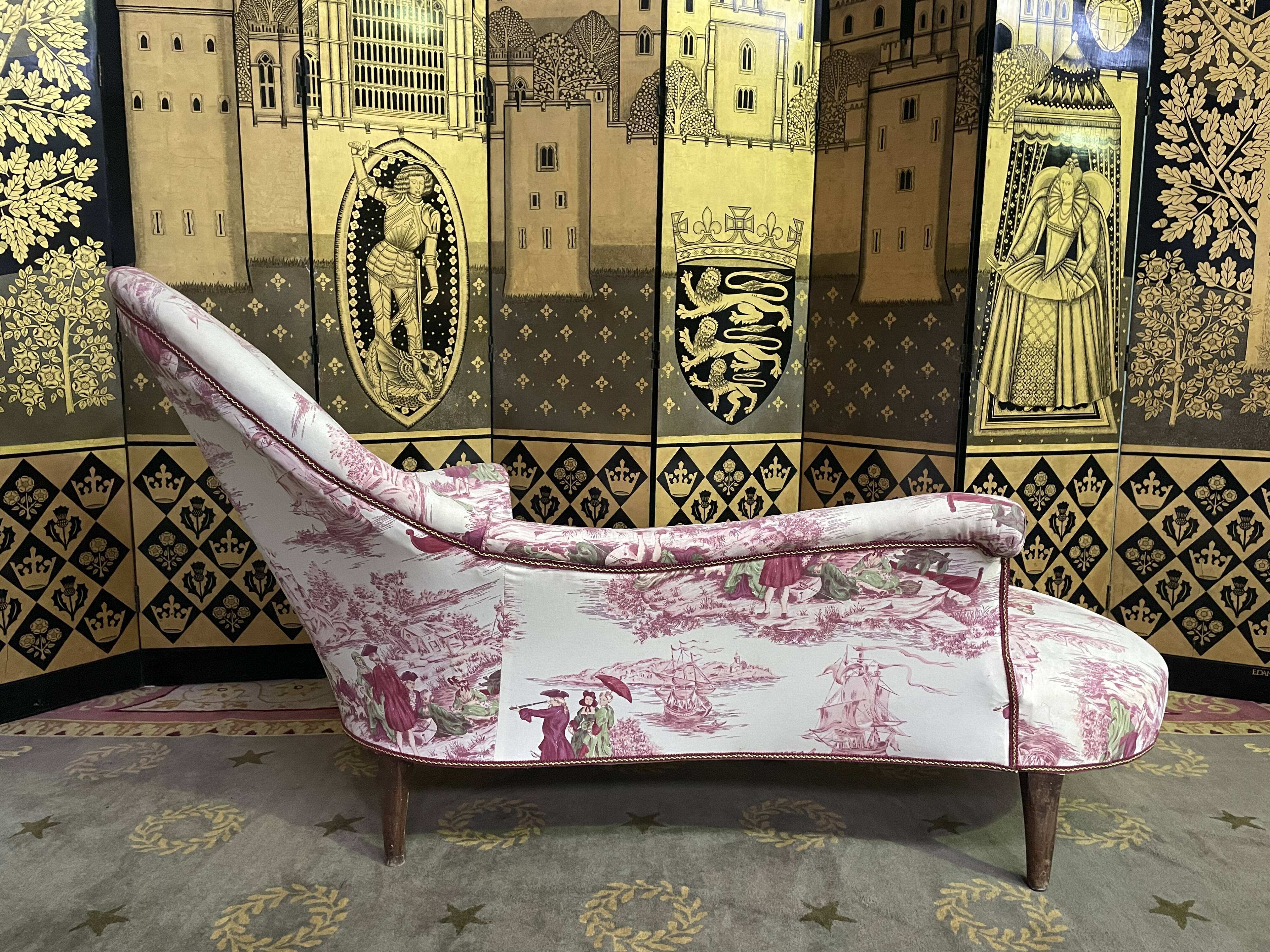 Méridienne Napoléon III toile de Jouy