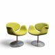 Little Tulip armchair by Pierre Paulin for Artifort in green fabric.