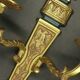 Set of 3 eagle appliques in Empire style - gilded bronze and green patina.