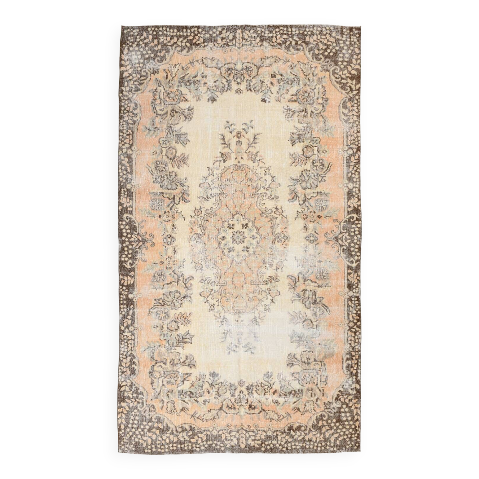 6x10 Shades Of Brown Beige Classic Vintage Rug, 174x303Cm SK 5112