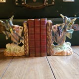 Pair of ceramic book greenhouse