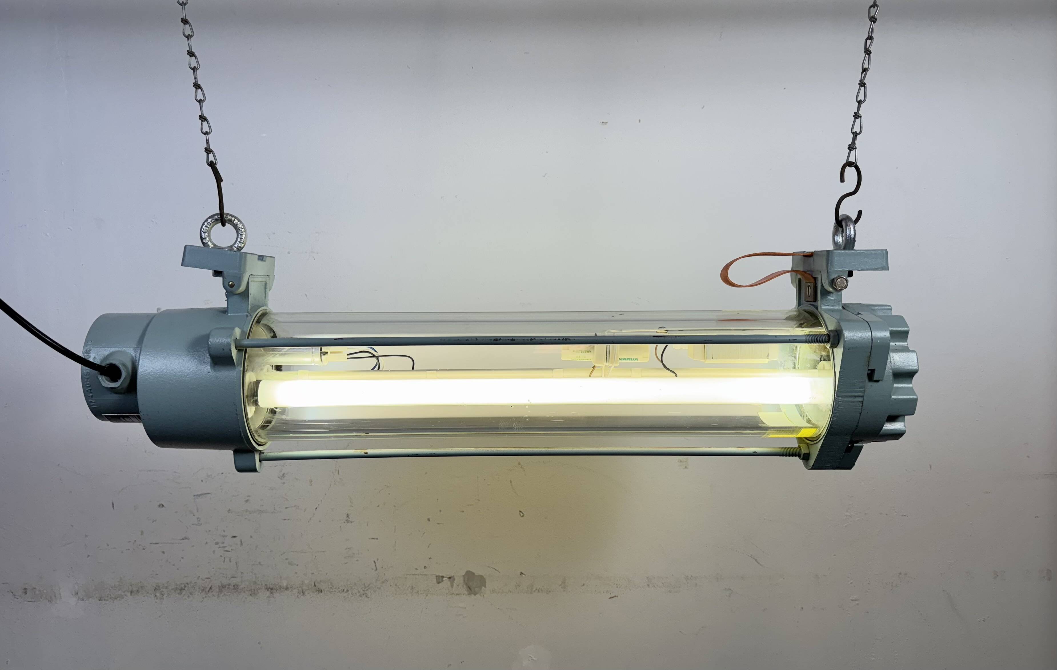 Industrial East German Fluorescent Tube Light From Leuchtenbau Wittenberg, 1980s