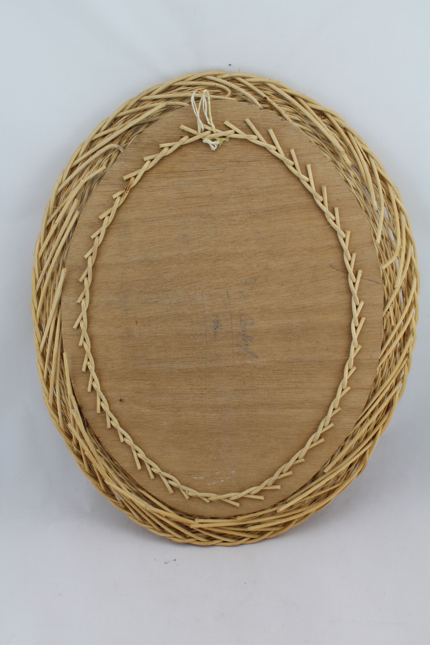 Mirror oval braided Wicker 46x37cm